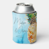 Lebhafte Hochzeit mit tropischen Ananas Dosenkühler (Kanne Rückseite)