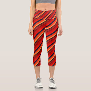 Lebhafte Horizont-Streifen Capri Leggings