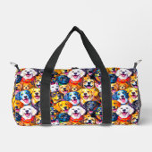 Lebhafte Hunde Print Duffle Bag (Vorderseite)