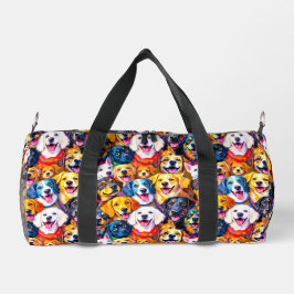 Lebhafte Hunde Print Duffle Bag