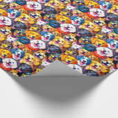 Lebhafte Hunde Print Geschenkpapier (Ecke)