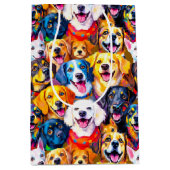 Lebhafte Hunde Print Mittlere Geschenktüte (Vorderseite)