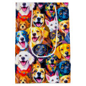 Lebhafte Hunde Print Mittlere Geschenktüte (Rückseite)