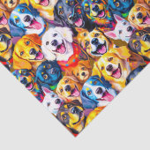Lebhafte Hunde Print Seidenpapier (Detail)