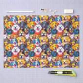Lebhafte Hunde Print Seidenpapier (Handwerk)