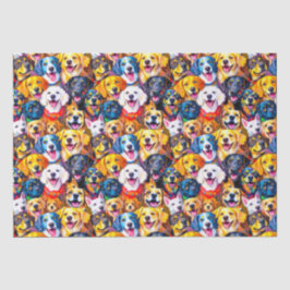 Lebhafte Hunde Print Seidenpapier