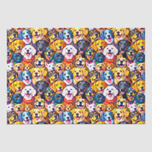 Lebhafte Hunde Print Seidenpapier
