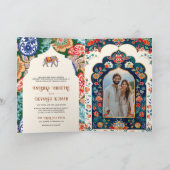 Lebhafte indische Volkskunst-Hochzeit Einladung (Innenseite)