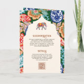 Lebhafte indische Volkskunst-Hochzeit Einladung (Rückseite)