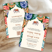 Lebhafte indische Volkskunst-Hochzeit Einladung