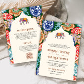 Lebhafte indische Volkskunst-Hochzeit Einladung