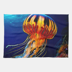 Lebhafte Jellyfish Unterwasserkunst Geschirrtuch