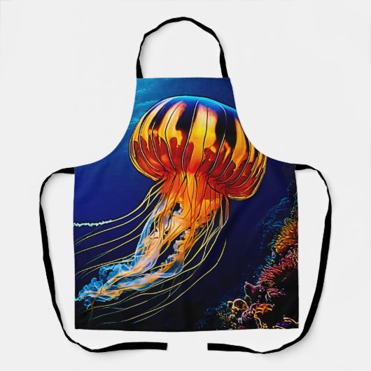 Lebhafte Jellyfish Unterwasserkunst Schürze (Vorderseite)