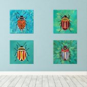 Lebhafte Käfer Bilderwand Sets (Holzboden)