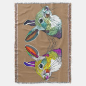 Lebhafte Kaninchen-Triptych Decke (Vorderseite Vertikal)