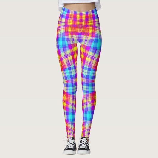 lebhafte, karierte Leggings (Vorderseite)