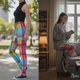 Lebhafte Karierte Leggings