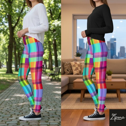 Lebhafte Karierte Leggings