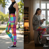 Lebhafte Karierte Leggings