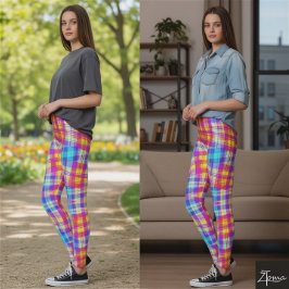 lebhafte, karierte Leggings