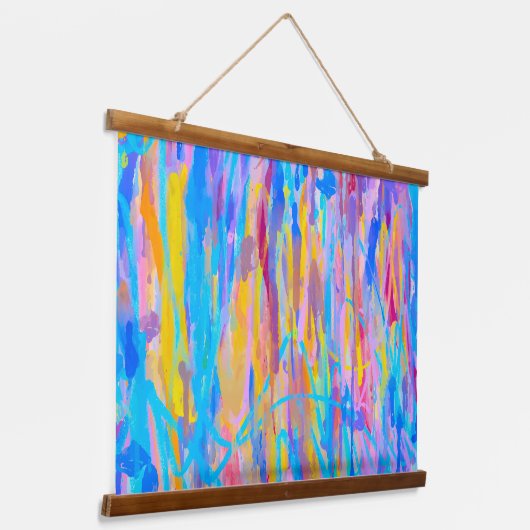 Lebhafte Kaskade Wandteppich Mit Holzrahmen (Gewinkelt)