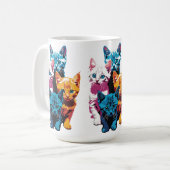 Lebhafte Kätzchen im Pop Art Style Kaffeetasse (Vorderseite Links)