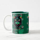 Lebhafte Katzenfusion Zweifarbige Tasse (Links)