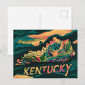Lebhafte Kentucky Karte Kunst (Vorne/Hinten)