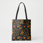 Lebhafte Khokhloma Style Blumenmuster Tote Bag Tasche (Vorderseite)