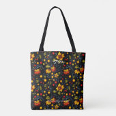 Lebhafte Khokhloma Style Blumenmuster Tote Bag Tasche (Rückseite)