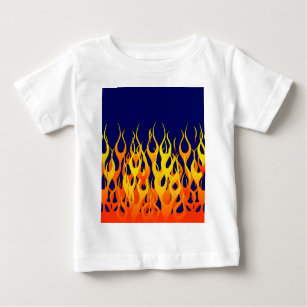 Lebhafte klassische Racing-Flammen auf Navy Blue Baby T-shirt