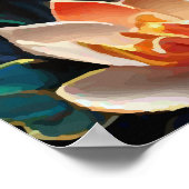 Lebhafte Koi und wunderschöne Blume Aquatic Scene Poster (Ecke)