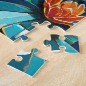 Lebhafte Koi und wunderschöne Blume Aquatic Scene Puzzle (Seite)