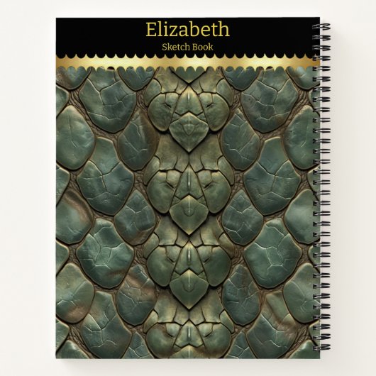 Lebhafte, komplexe Schlangenmuster Notizblock (Rückseite)