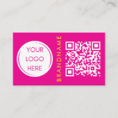 Lebhafte Kontrastfarbe, Logo und QR-Code modern Visitenkarte (Vorderseite)