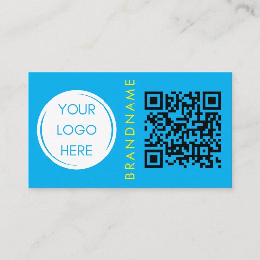 Lebhafte Kontrastfarbe, Logo und QR-Code modern Visitenkarte (Vorderseite)
