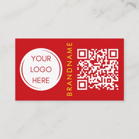 Lebhafte Kontrastfarbe, Logo und QR-Code modern Visitenkarte (Vorderseite)