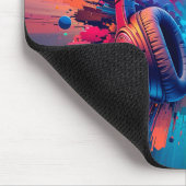 Lebhafte Kopfhörer gegen den Schlag bunten Schmerz Mousepad (Ecke)