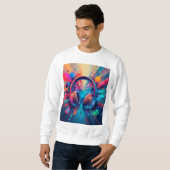 Lebhafte Kopfhörer gegen den Schlag bunten Schmerz Sweatshirt (Vorne ganz)