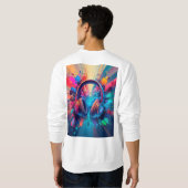 Lebhafte Kopfhörer gegen den Schlag bunten Schmerz Sweatshirt (Schwarz voll)