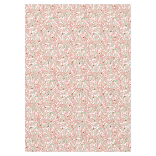 Lebhafte Korallenzweige mit Muscheln Tischdecke (Vorderseite)