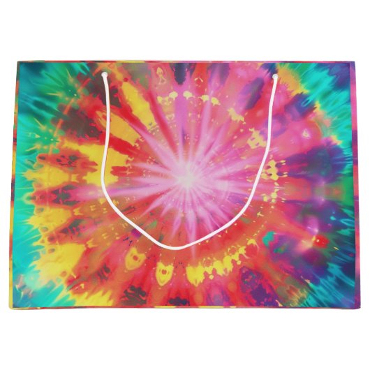 Lebhafte Krawatte-Dye #1 Große Geschenktüte (Vorderseite)