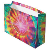 Lebhafte Krawatte-Dye #1 Große Geschenktüte (Rückseite Schrägansicht)