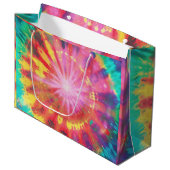 Lebhafte Krawatte-Dye #1 Große Geschenktüte (Vorderseite Schrägansicht)