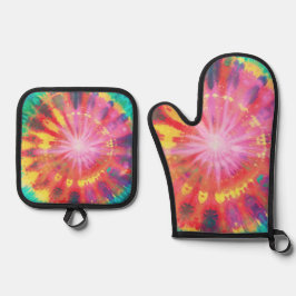 Lebhafte Krawatte-Dye #1 Ofenhandschuh & Topflappen-Set