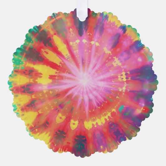 Lebhafte Krawatte-Dye #1 Ornament Karte (Vorderseite)