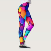 Lebhafte Kreise Abstrakte Kunst Leggings (Rechts)