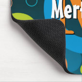 Lebhafte Kreise Rings Retro Personalisiert BLAU Mousepad (Ecke)