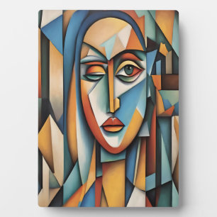 Lebhafte kubistische Portrait Abstrakte geometrisc Fotoplatte