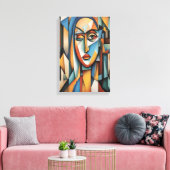 Lebhafte kubistische Portrait Abstrakte geometrisc Leinwanddruck (Insitu (Wohnzimmer))